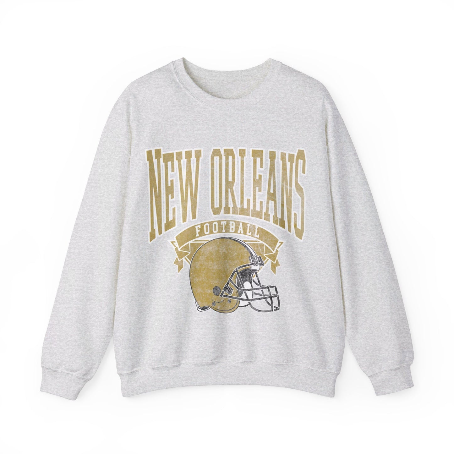 DISTRESSED NEW ORLEANS FOOTBALL CREWNECK SWEATSHIRT
