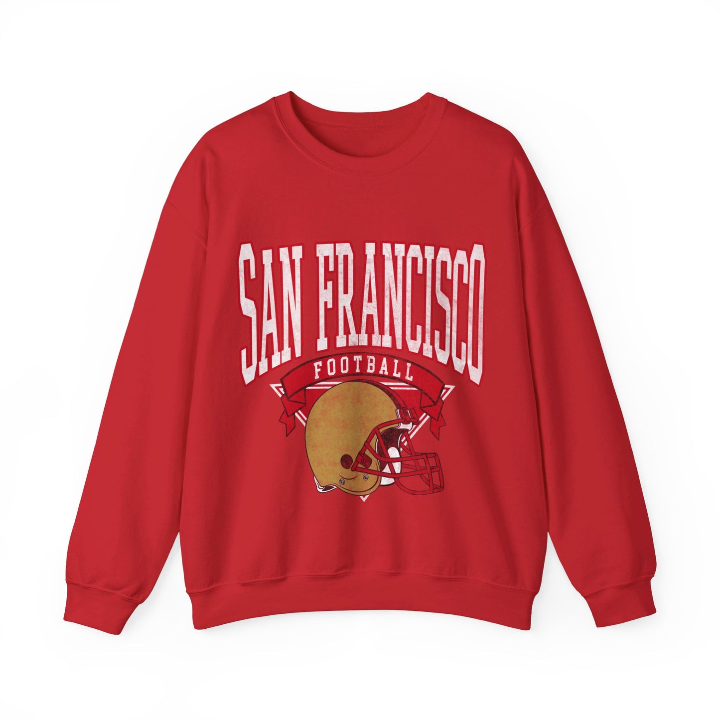 DISTRESSED SAN FRANCISCO FOOTBALL CREWNECK SWEATSHIRT