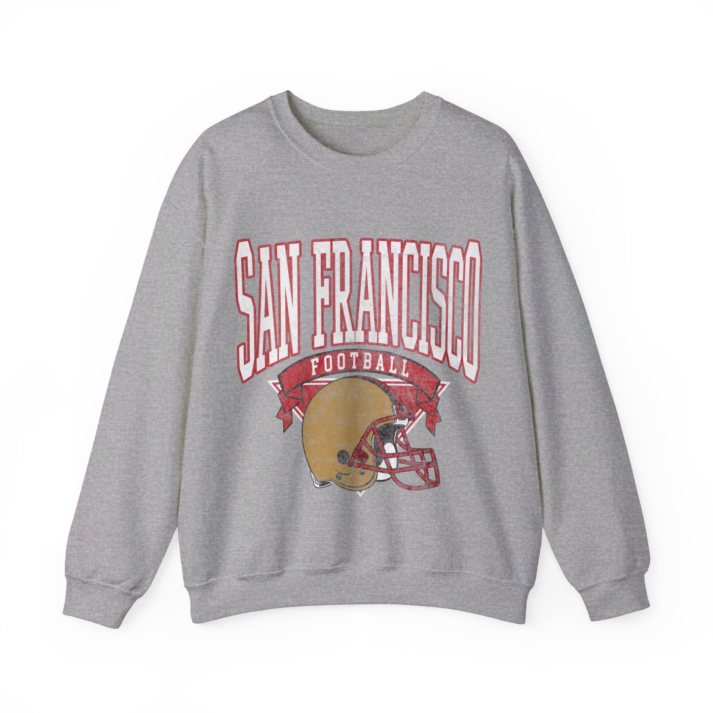 DISTRESSED SAN FRANCISCO FOOTBALL CREWNECK SWEATSHIRT