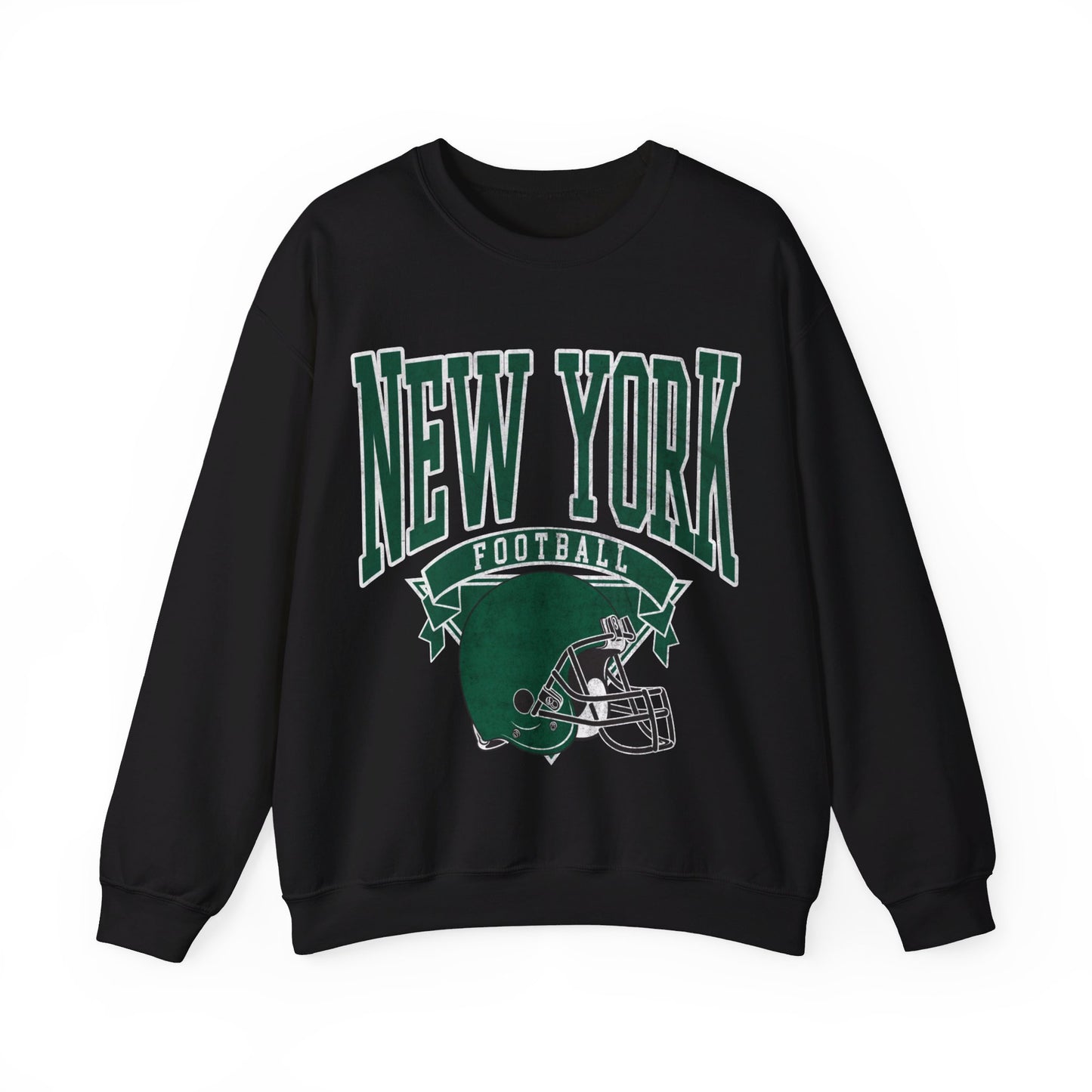 DISTRESSED NEW YORK FOOTBALL CREWNECK SWEATSHIRT