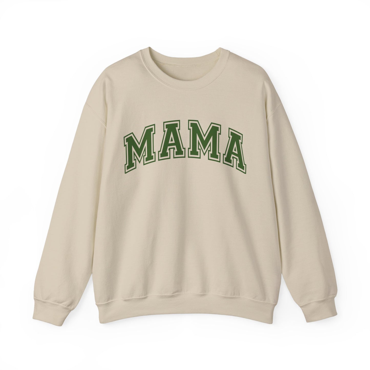 GREEN MAMA VARSITY CREWNECK SWEATSHIRT