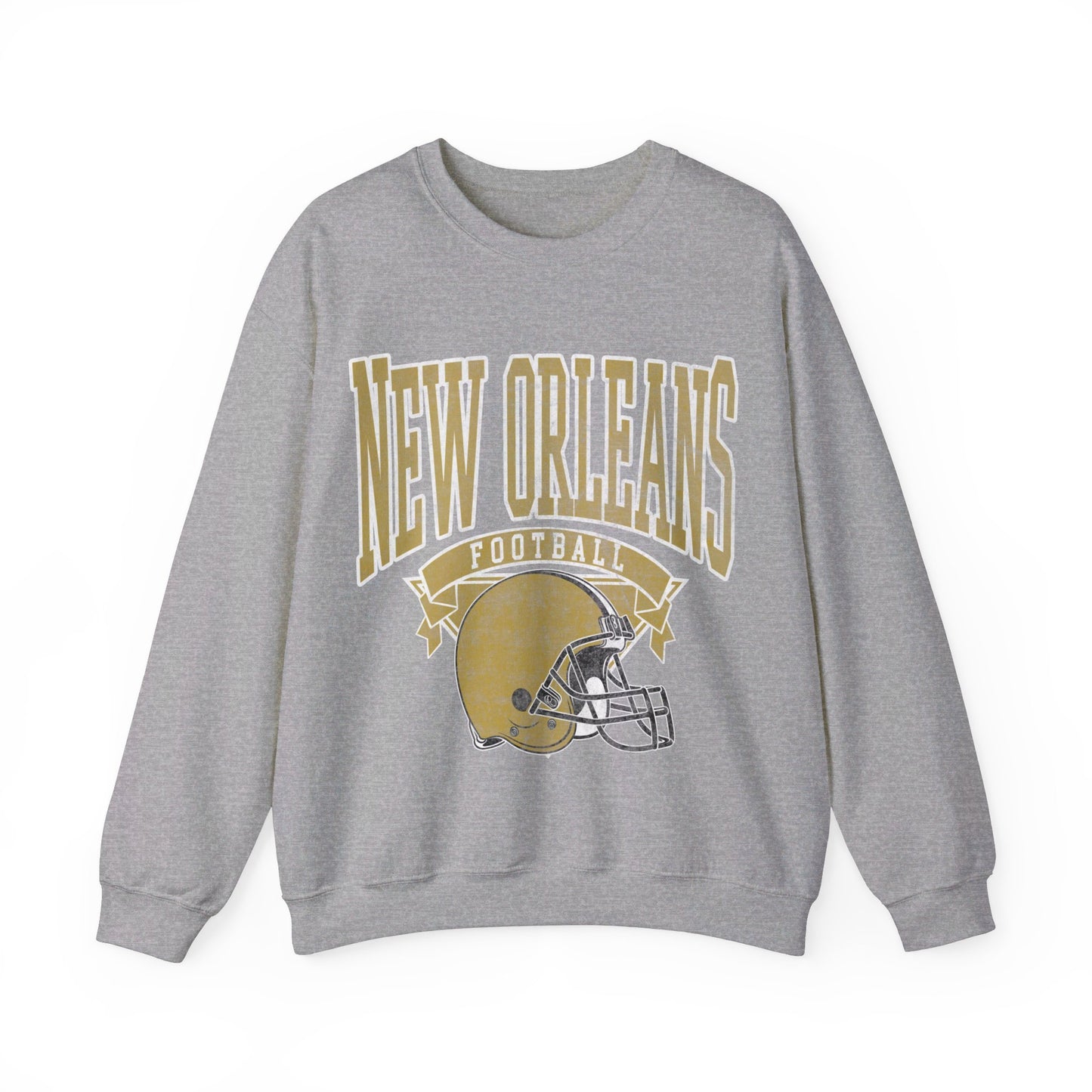 DISTRESSED NEW ORLEANS FOOTBALL CREWNECK SWEATSHIRT
