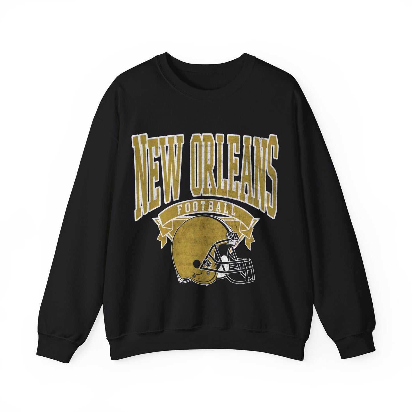DISTRESSED NEW ORLEANS FOOTBALL CREWNECK SWEATSHIRT