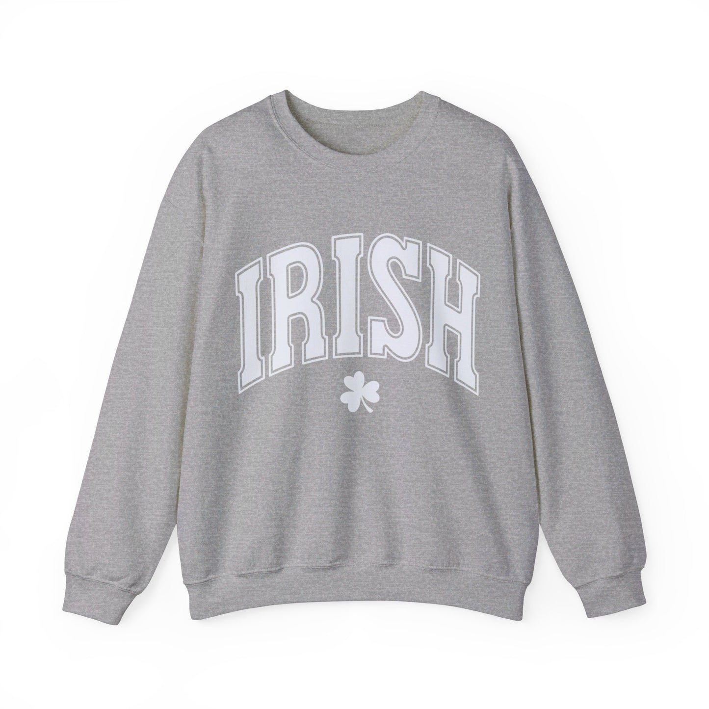 WHITE IRISH SHAMROCK CREWNECK SWEATSHIRT