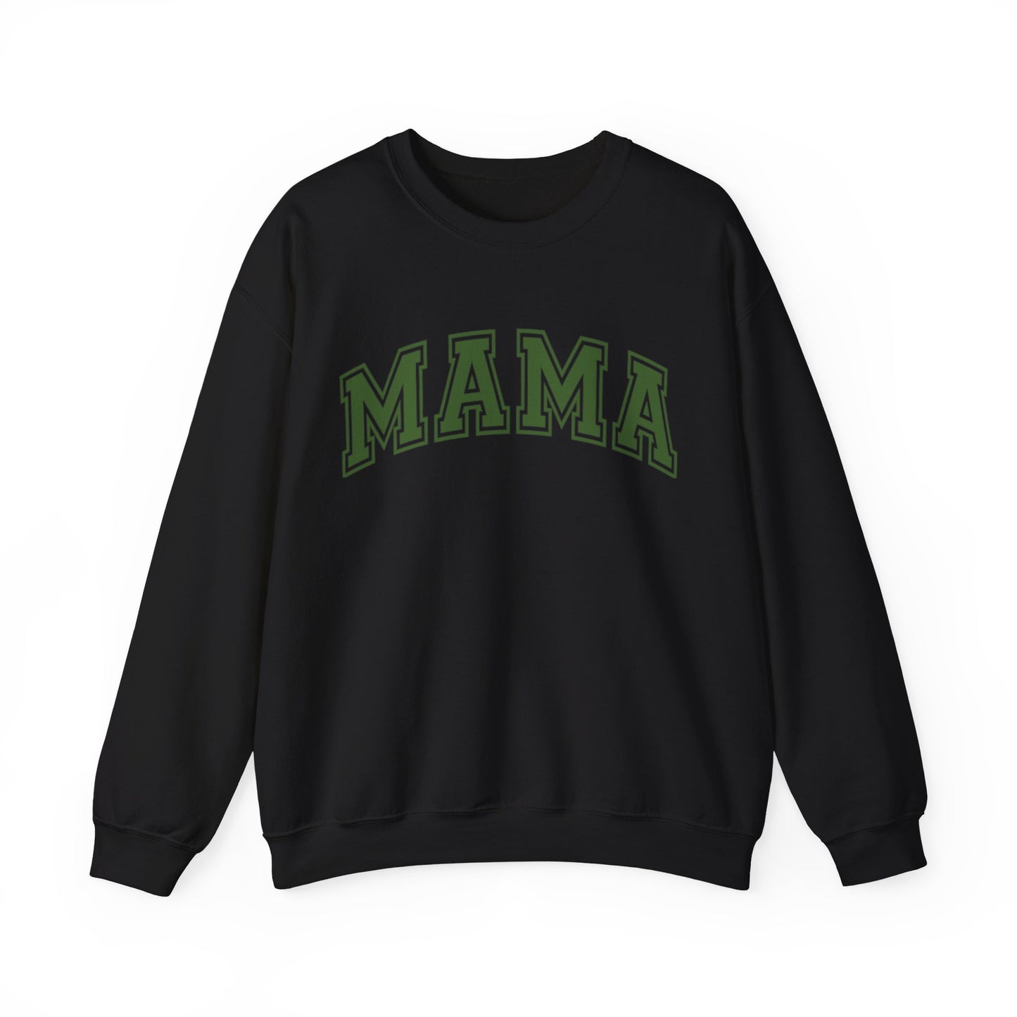 GREEN MAMA VARSITY CREWNECK SWEATSHIRT