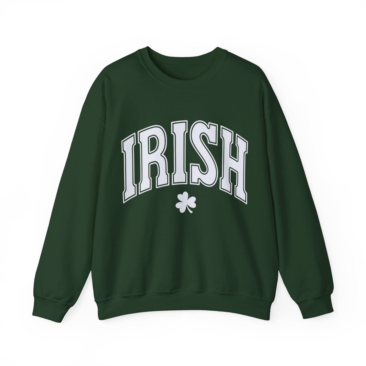 WHITE IRISH SHAMROCK CREWNECK SWEATSHIRT