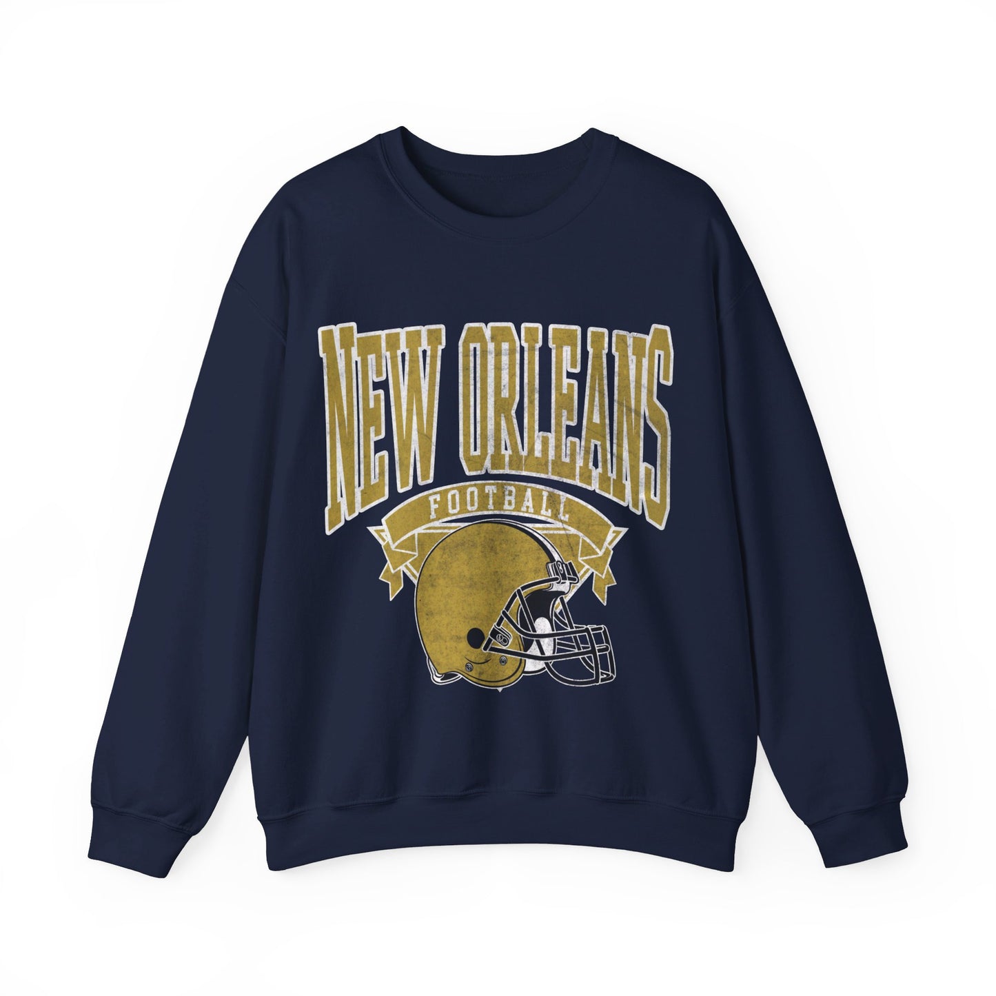 DISTRESSED NEW ORLEANS FOOTBALL CREWNECK SWEATSHIRT