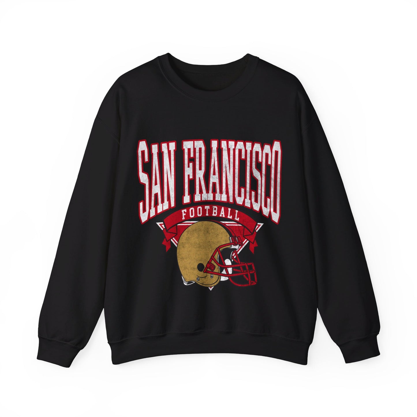 DISTRESSED SAN FRANCISCO FOOTBALL CREWNECK SWEATSHIRT