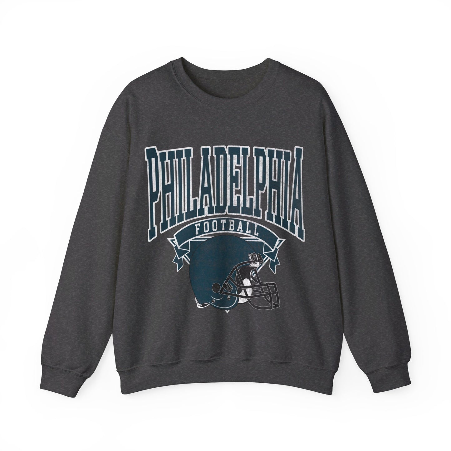 DISTRESSED PHILADELPHIA FOOTBALL CREWNECK SWEATSHIRT