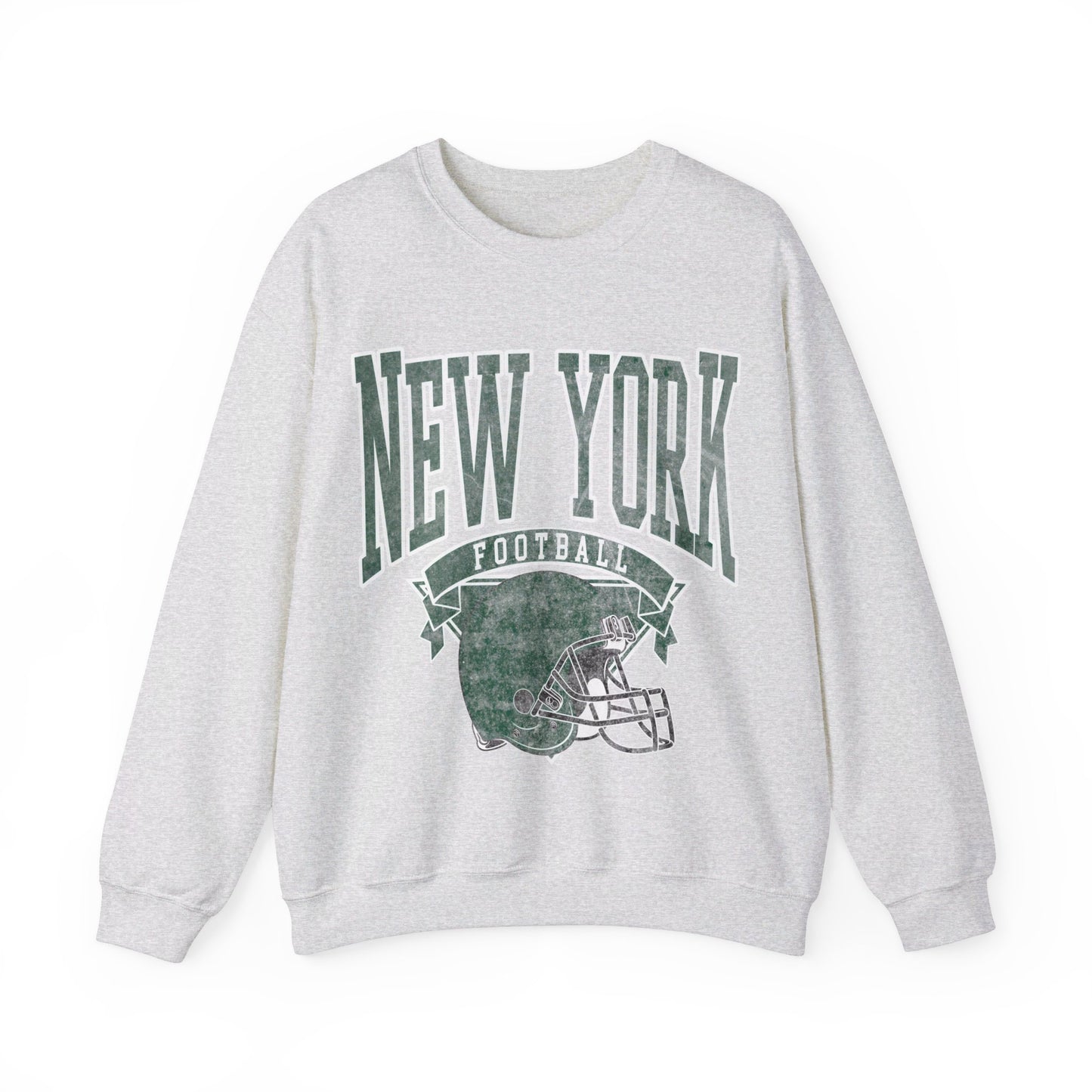 DISTRESSED NEW YORK FOOTBALL CREWNECK SWEATSHIRT