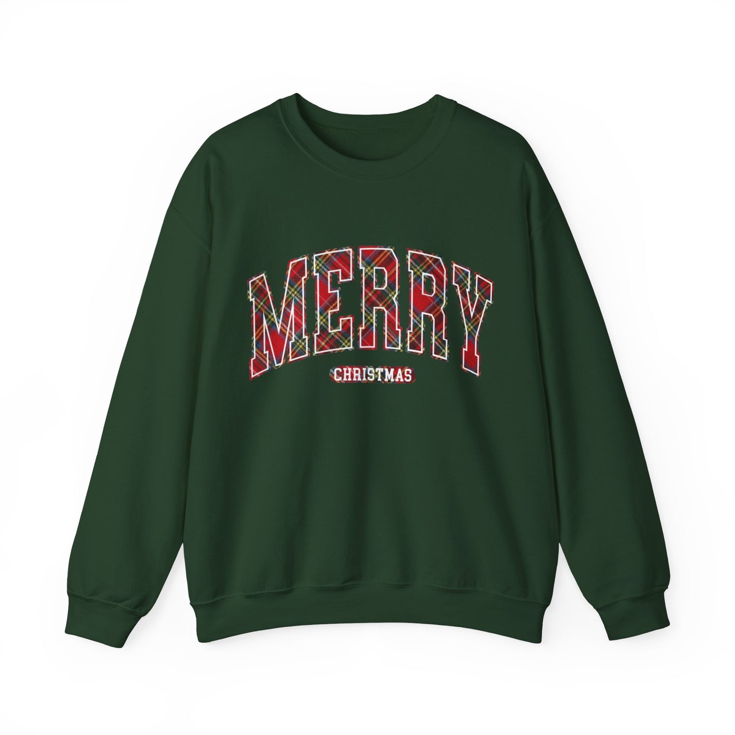 PLAID MERRY CHRISTMAS CREWNECK SWEATSHIRT