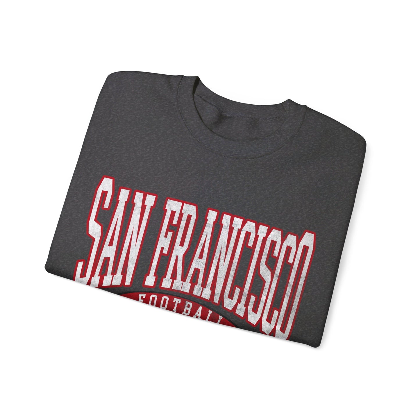 DISTRESSED SAN FRANCISCO FOOTBALL CREWNECK SWEATSHIRT