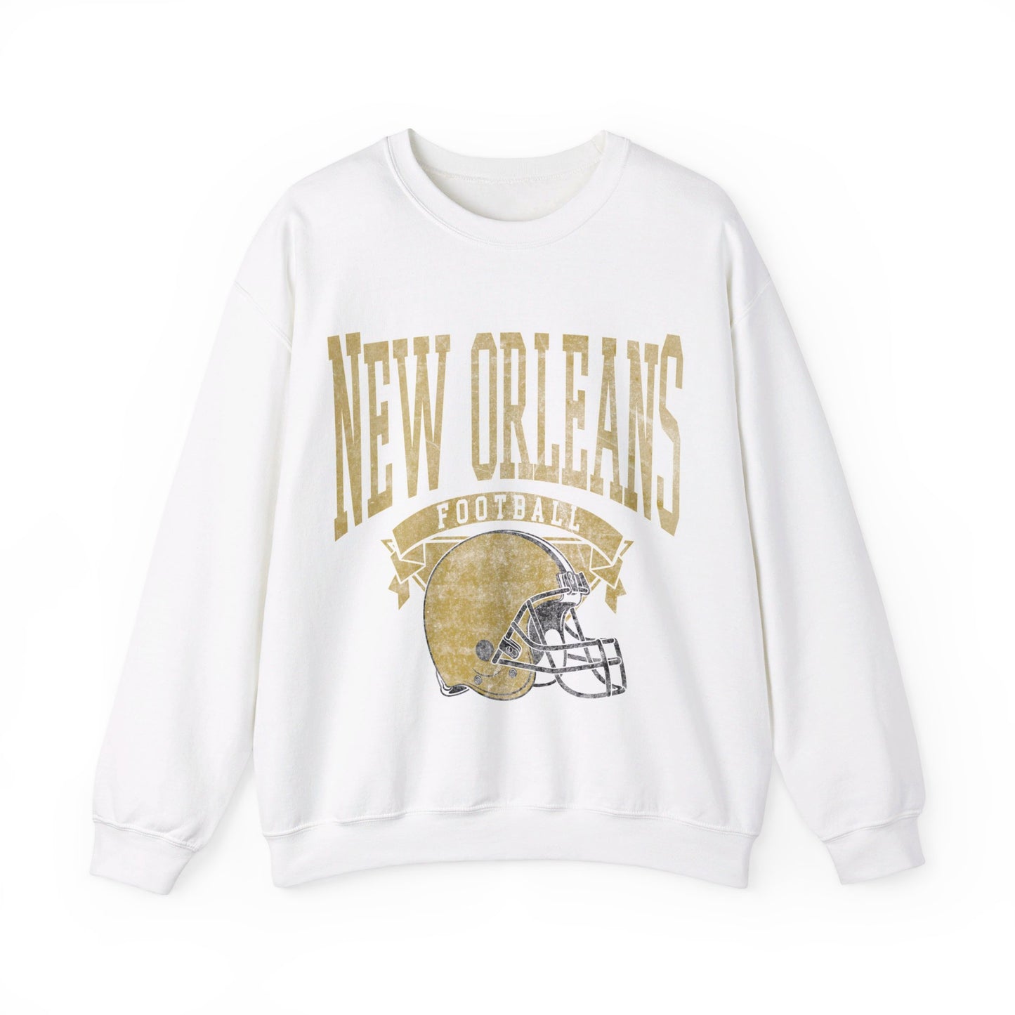 DISTRESSED NEW ORLEANS FOOTBALL CREWNECK SWEATSHIRT