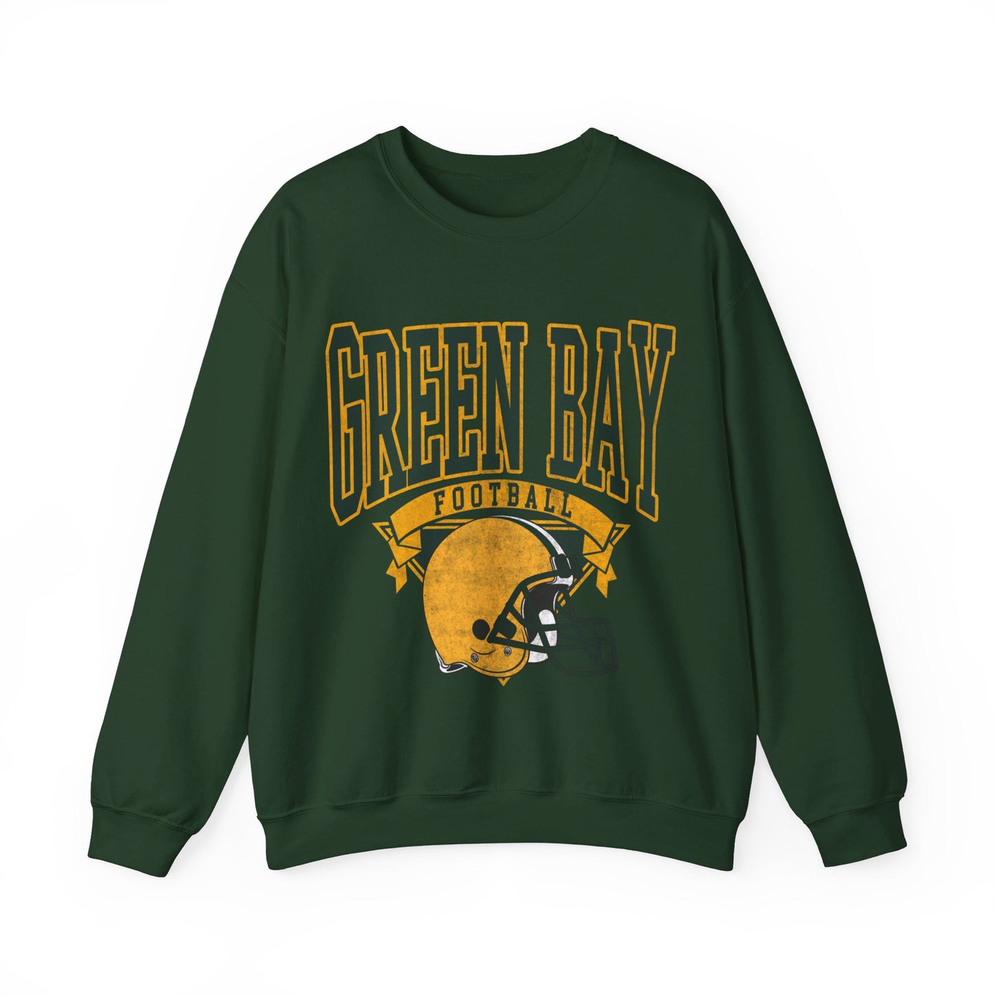 DISTRESSED GREEN BAY FOOTBALL CREWNECK SWEATSHIRT