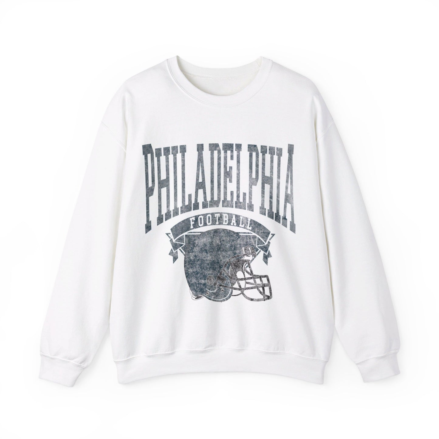 DISTRESSED PHILADELPHIA FOOTBALL CREWNECK SWEATSHIRT