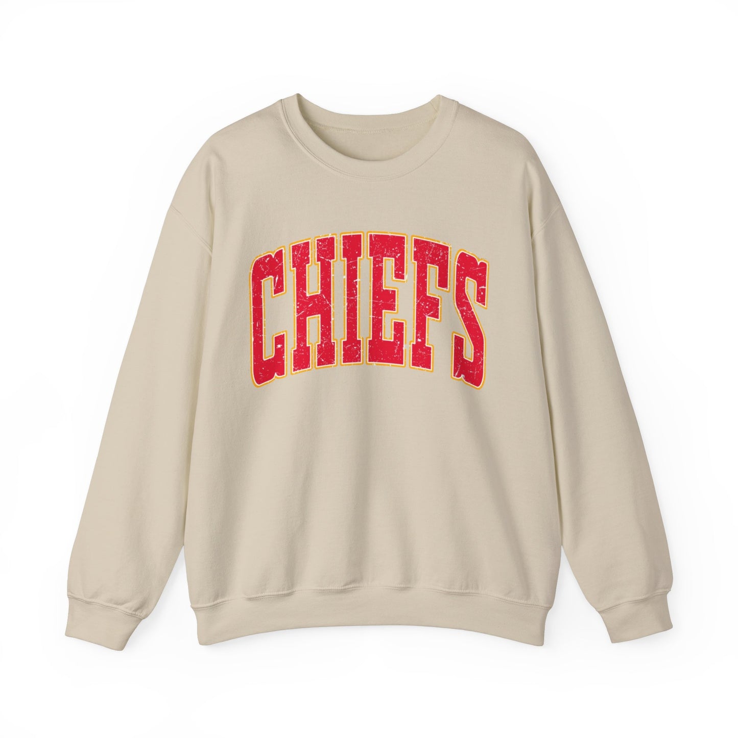 DISTRESSED CHIEFS FOOTBALL CREWNECK SWEATSHIRT