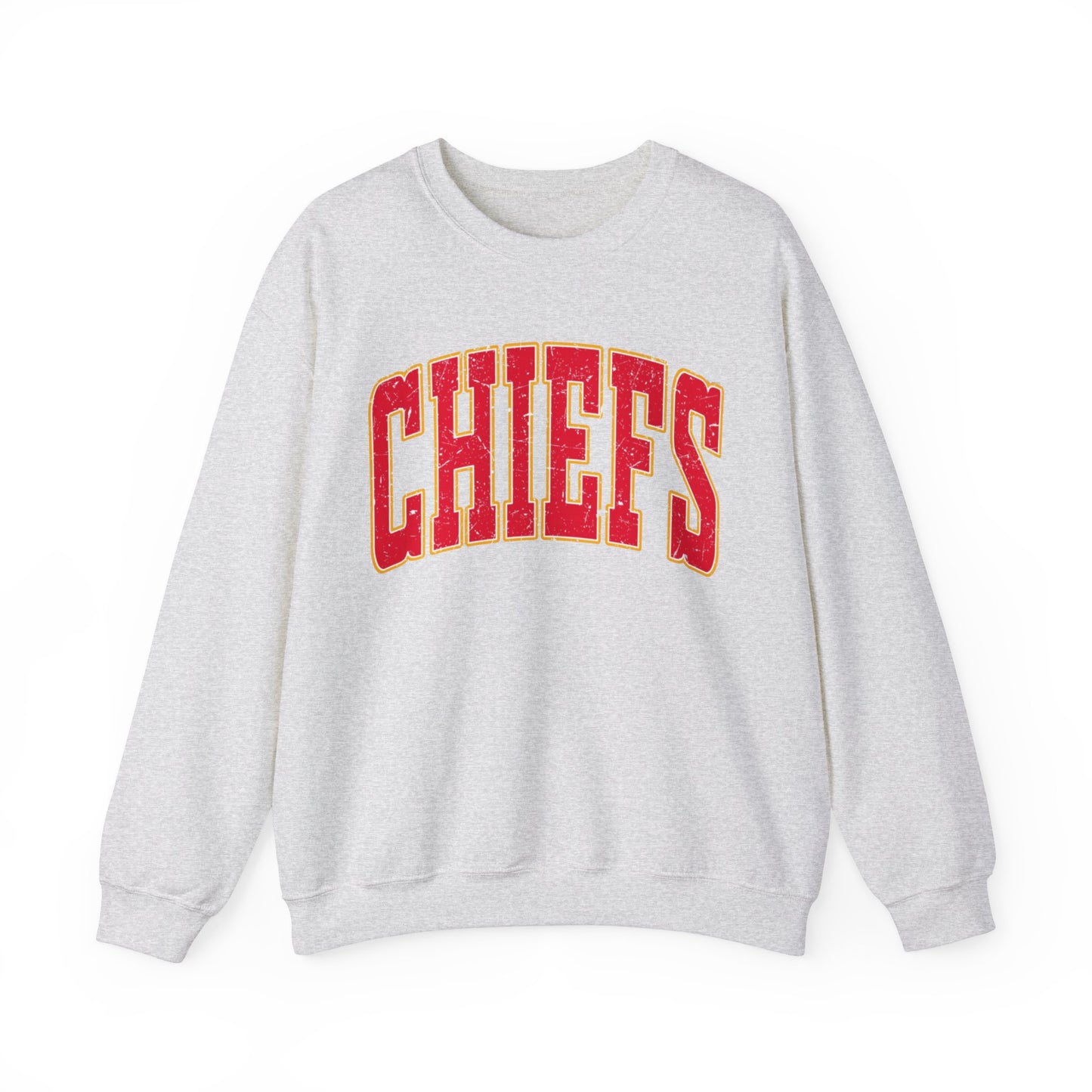 DISTRESSED CHIEFS FOOTBALL CREWNECK SWEATSHIRT