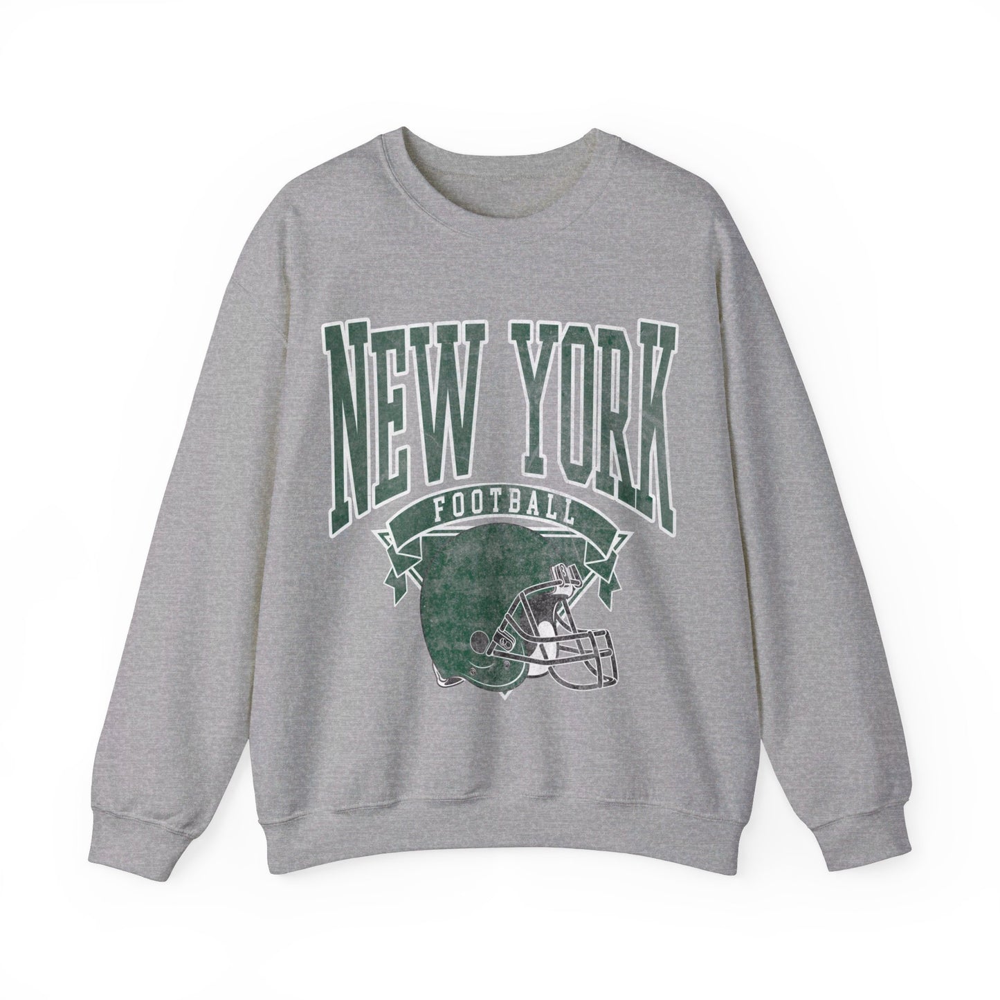 DISTRESSED NEW YORK FOOTBALL CREWNECK SWEATSHIRT