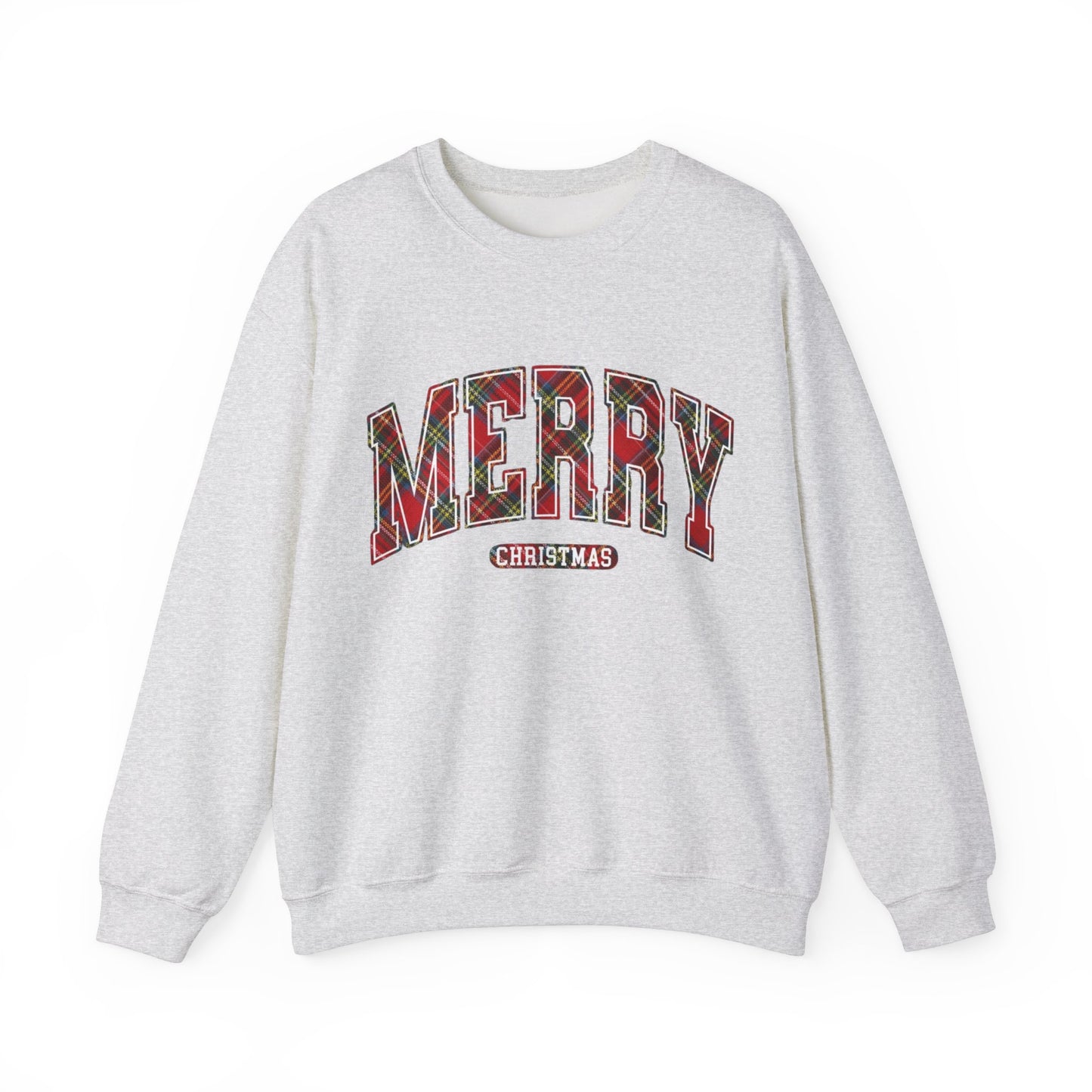 PLAID MERRY CHRISTMAS CREWNECK SWEATSHIRT