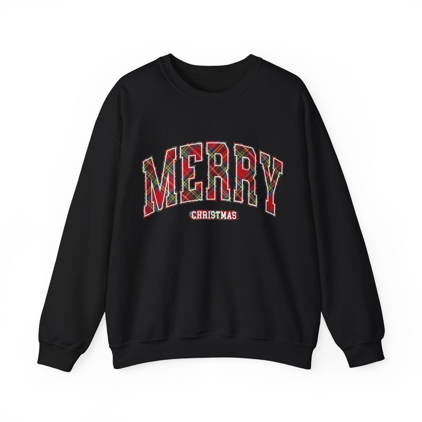 PLAID MERRY CHRISTMAS CREWNECK SWEATSHIRT