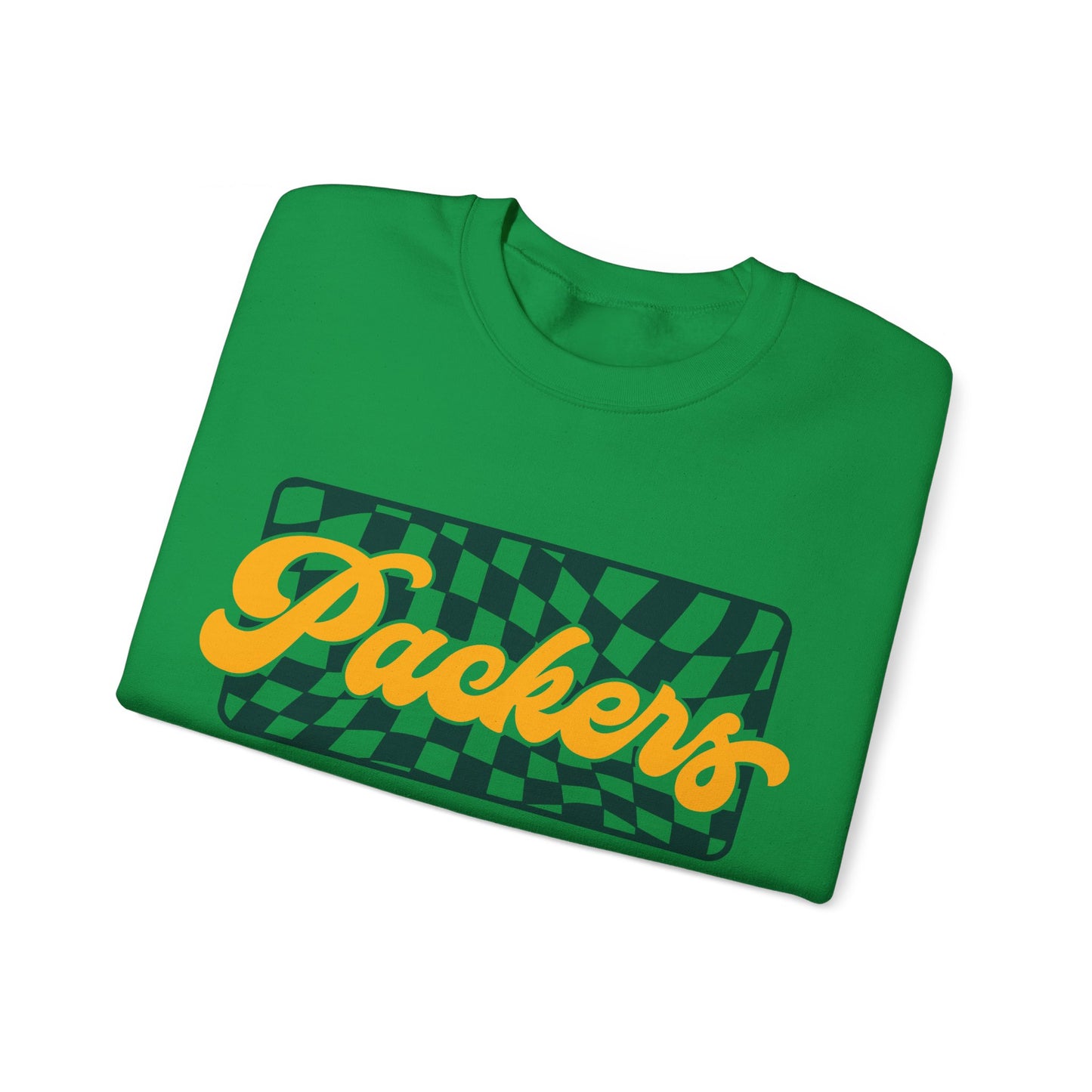 CHECKERED GREEN BAY GAMEDAY CREWNECK SWEATSHIRT