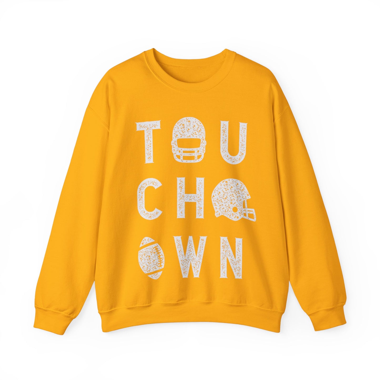 DISTRESSED TOUCHDOWN FOOTBALL CREWNECK SWEATSHIRT