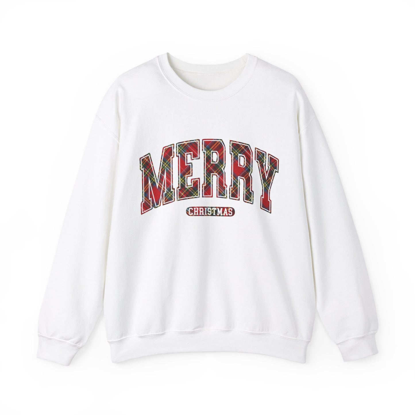 PLAID MERRY CHRISTMAS CREWNECK SWEATSHIRT