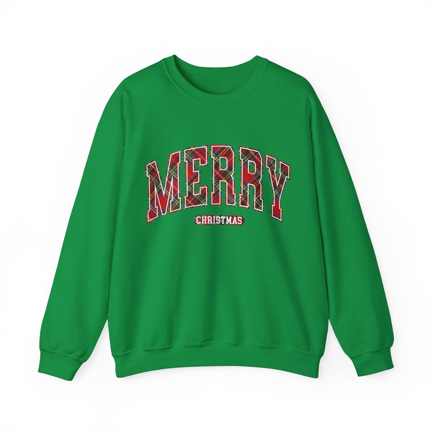 PLAID MERRY CHRISTMAS CREWNECK SWEATSHIRT