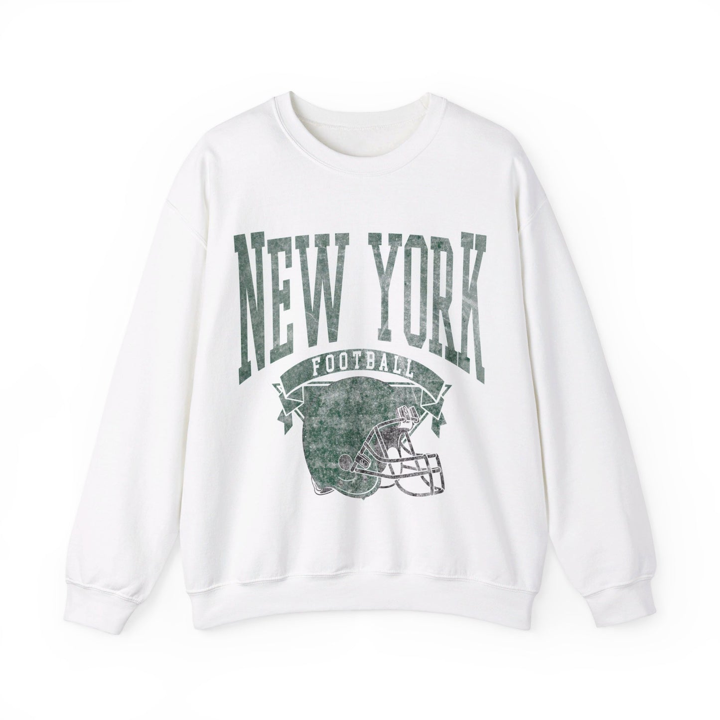 DISTRESSED NEW YORK FOOTBALL CREWNECK SWEATSHIRT