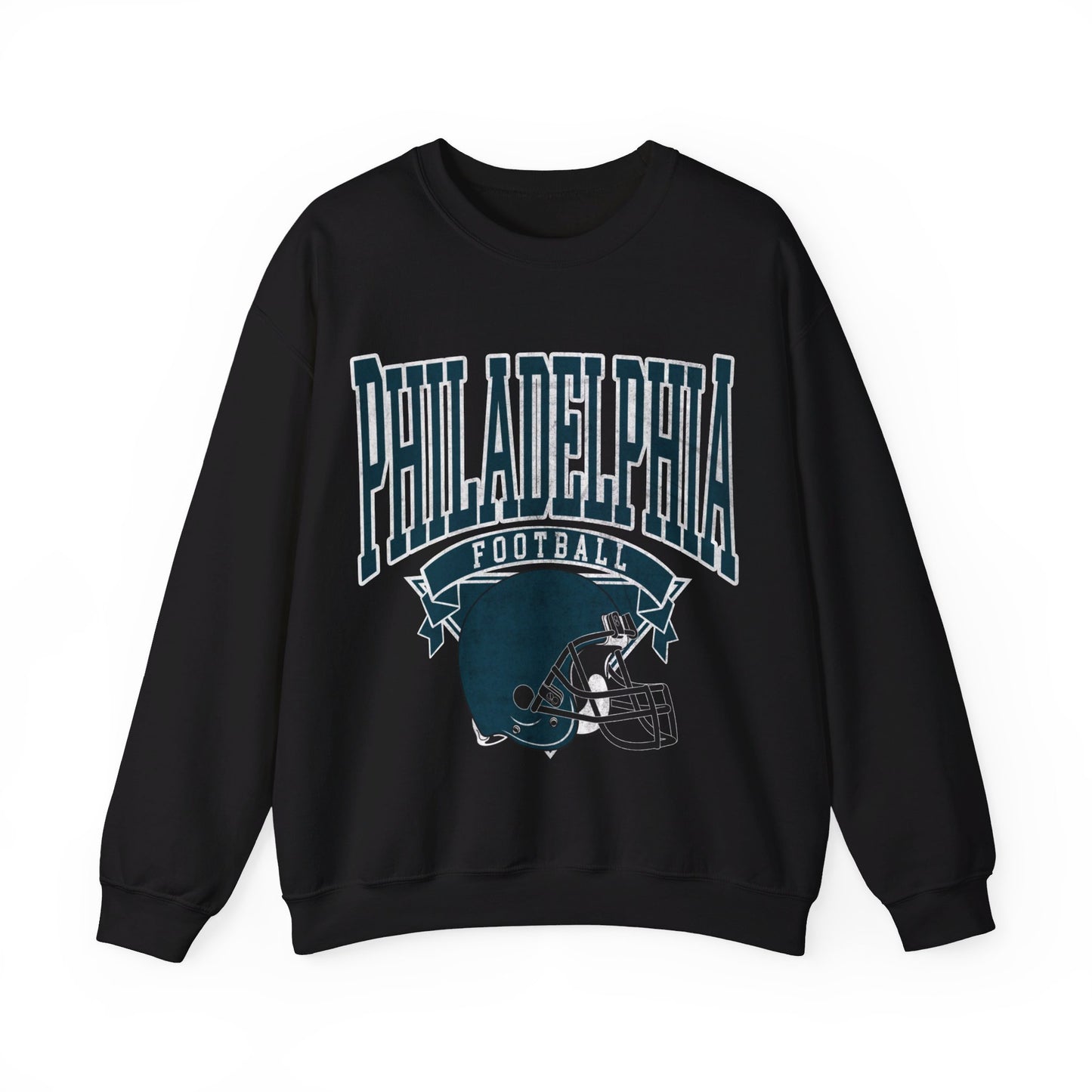 DISTRESSED PHILADELPHIA FOOTBALL CREWNECK SWEATSHIRT