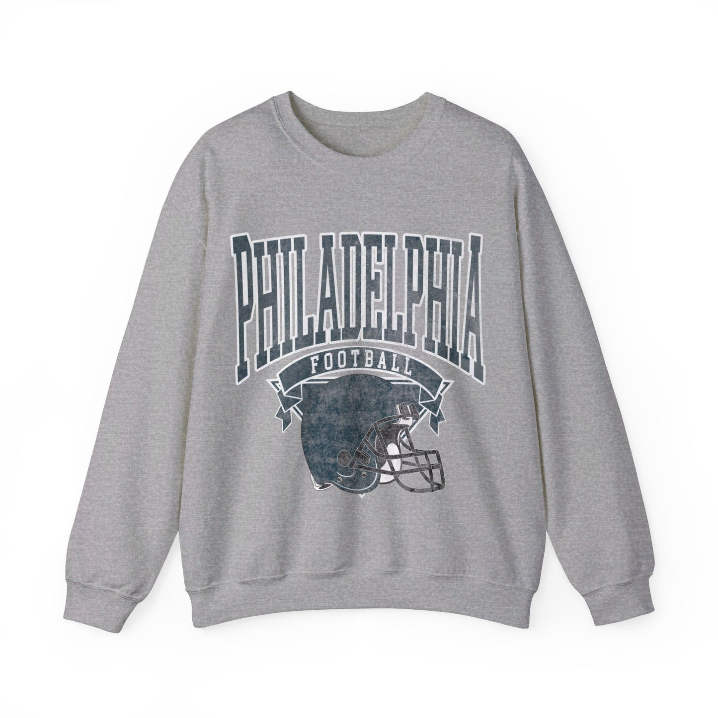 DISTRESSED PHILADELPHIA FOOTBALL CREWNECK SWEATSHIRT