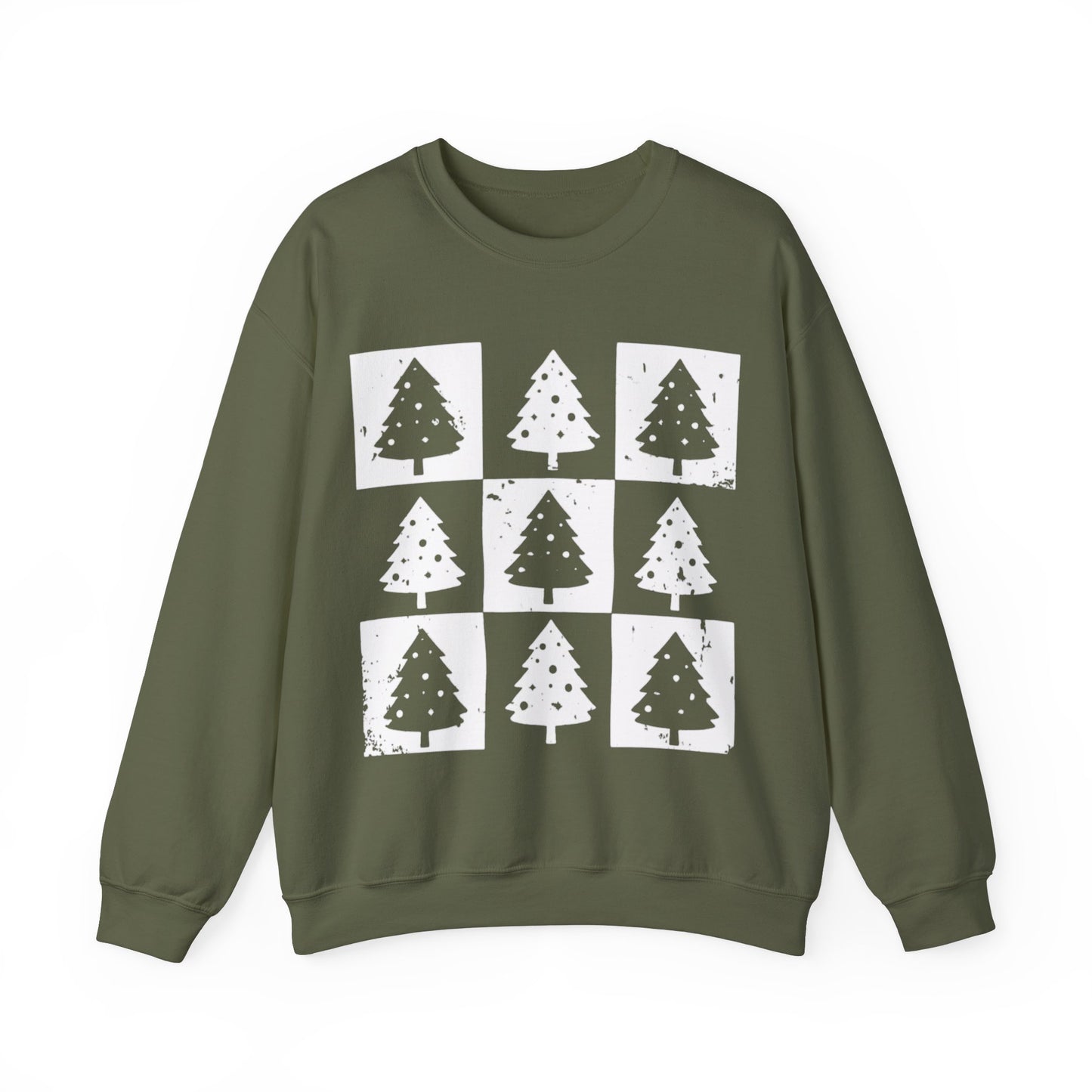 CHECKERED TREES CREWNECK SWEATSHIRT