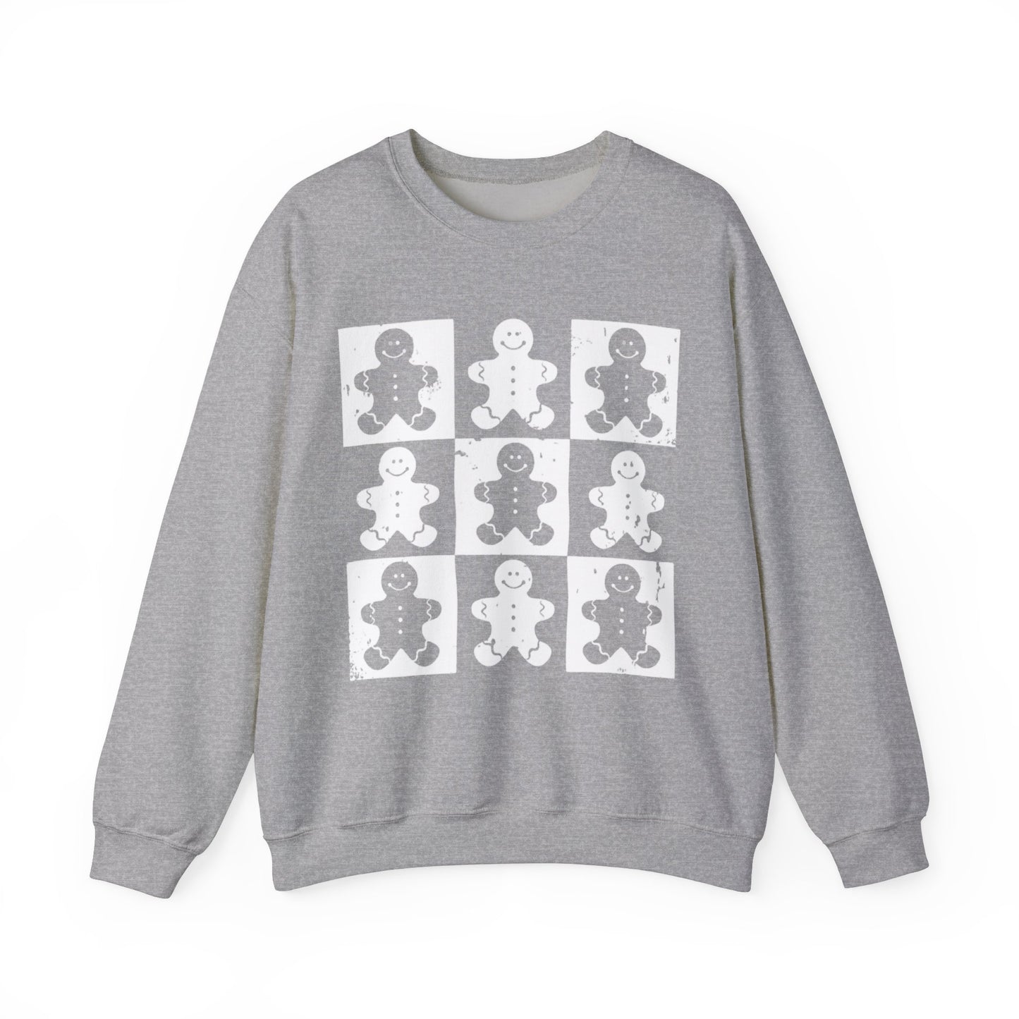 CHECKERED GINGERBREAD CREWNECK SWEATSHIRT