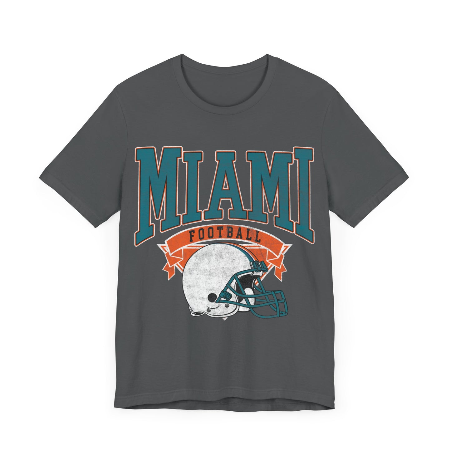 DISTRESSED MIAMI FOOTBALL GRAPHIC TEE