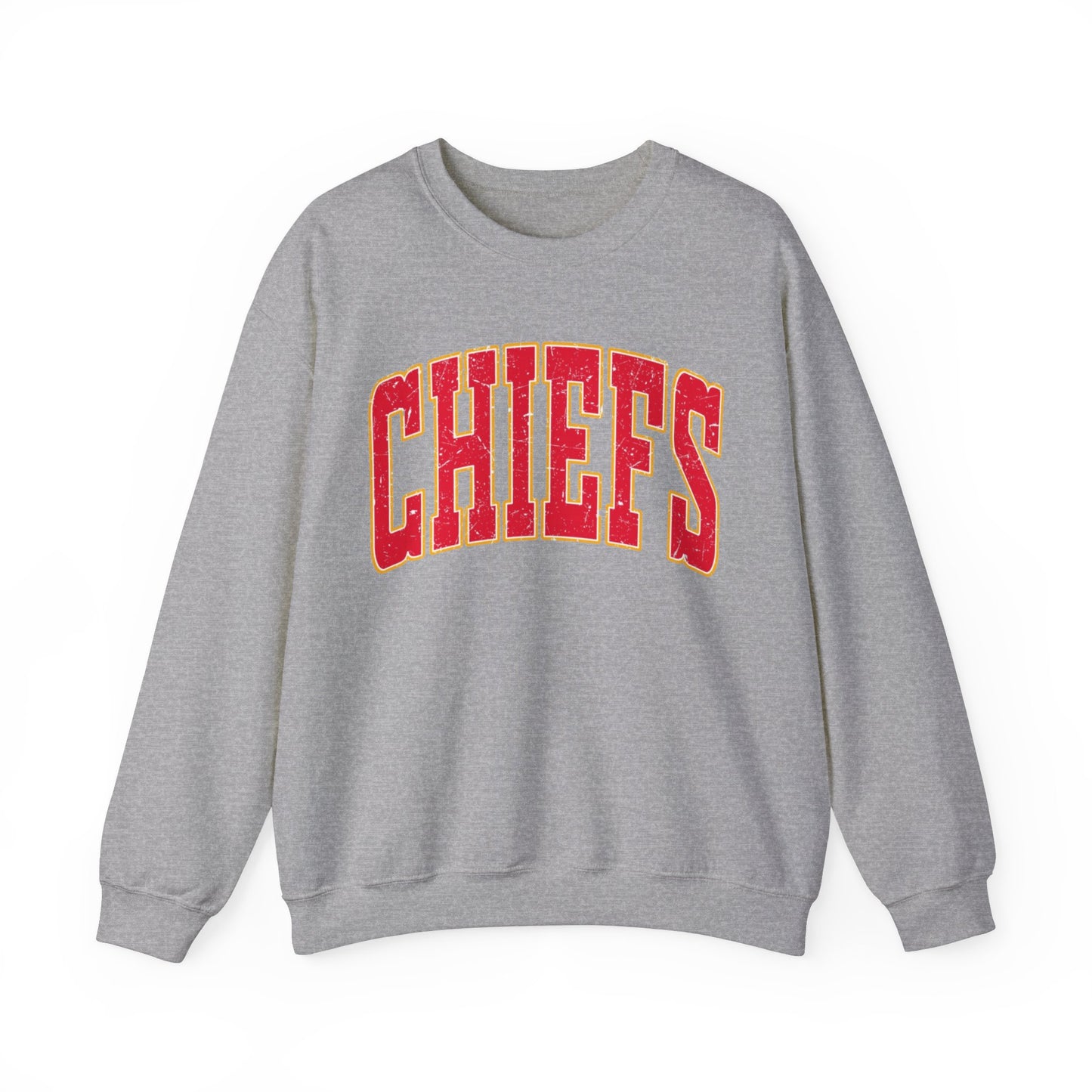 DISTRESSED CHIEFS FOOTBALL CREWNECK SWEATSHIRT