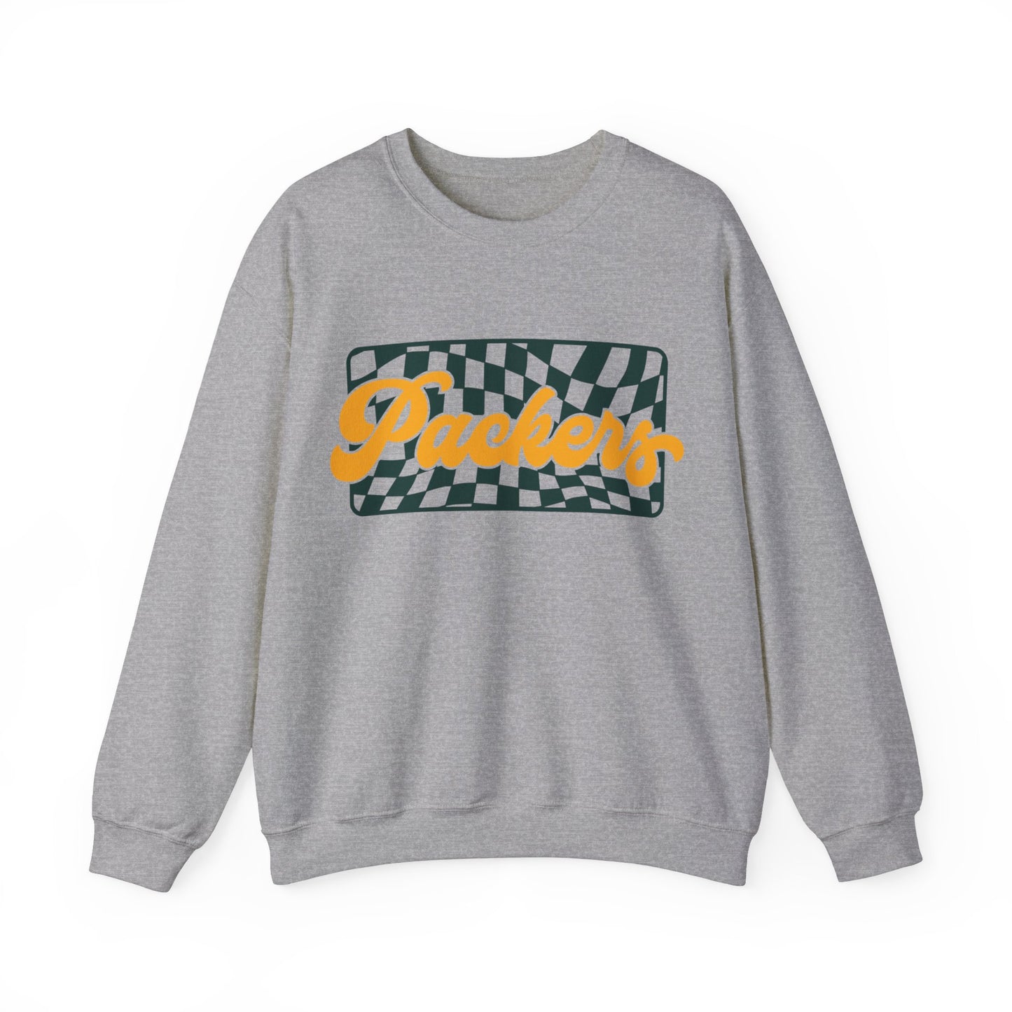 CHECKERED GREEN BAY GAMEDAY CREWNECK SWEATSHIRT