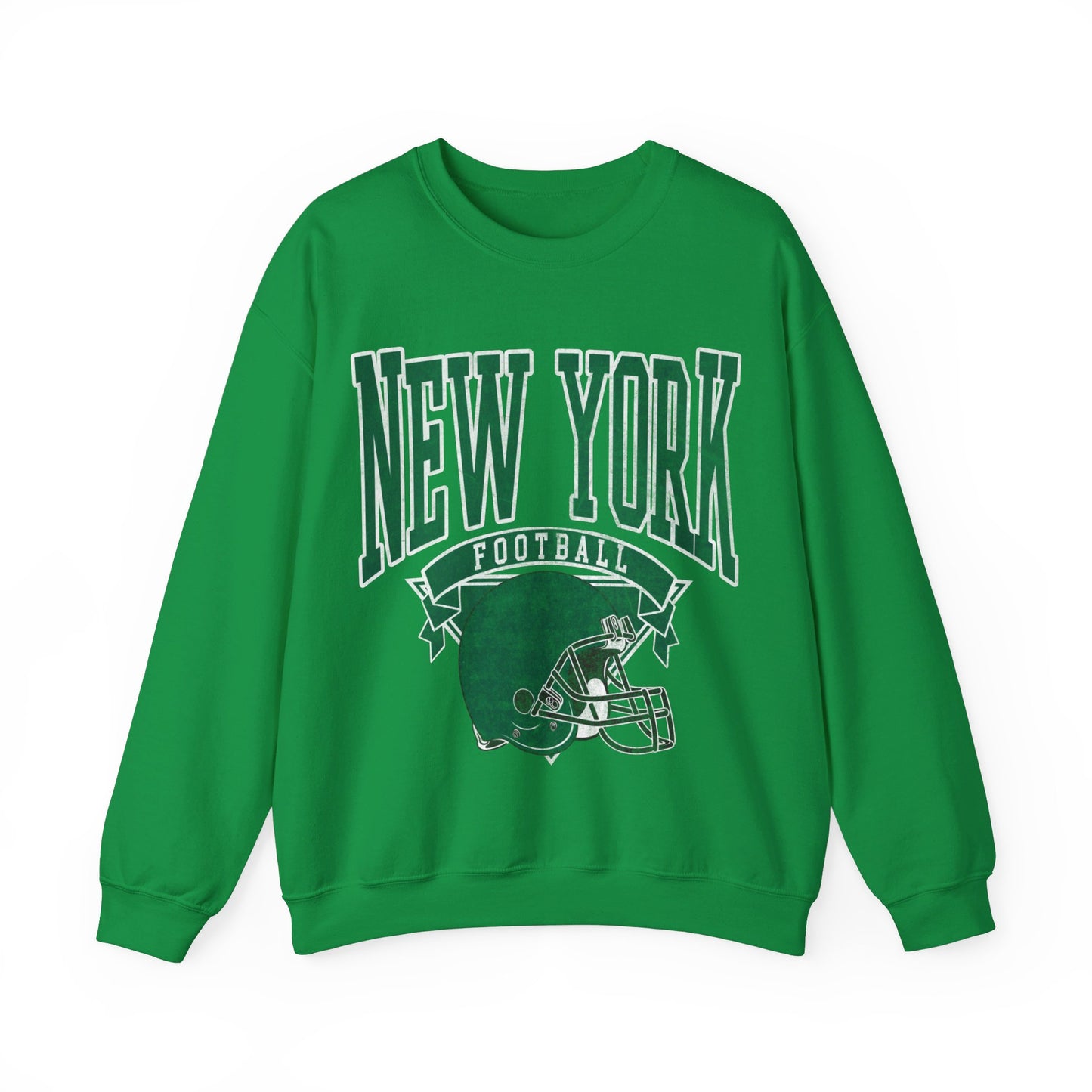 DISTRESSED NEW YORK FOOTBALL CREWNECK SWEATSHIRT