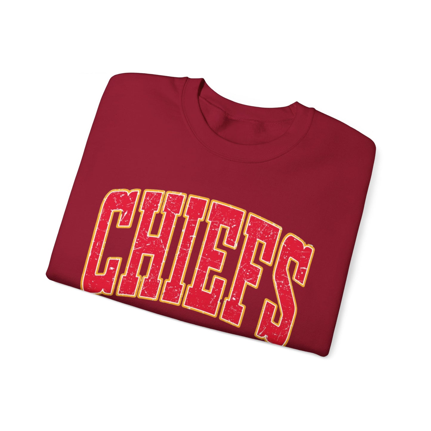 DISTRESSED CHIEFS FOOTBALL CREWNECK SWEATSHIRT