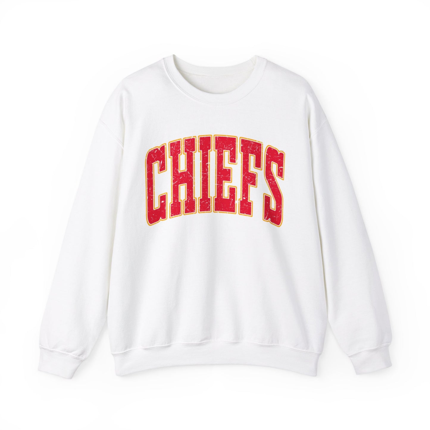 DISTRESSED CHIEFS FOOTBALL CREWNECK SWEATSHIRT