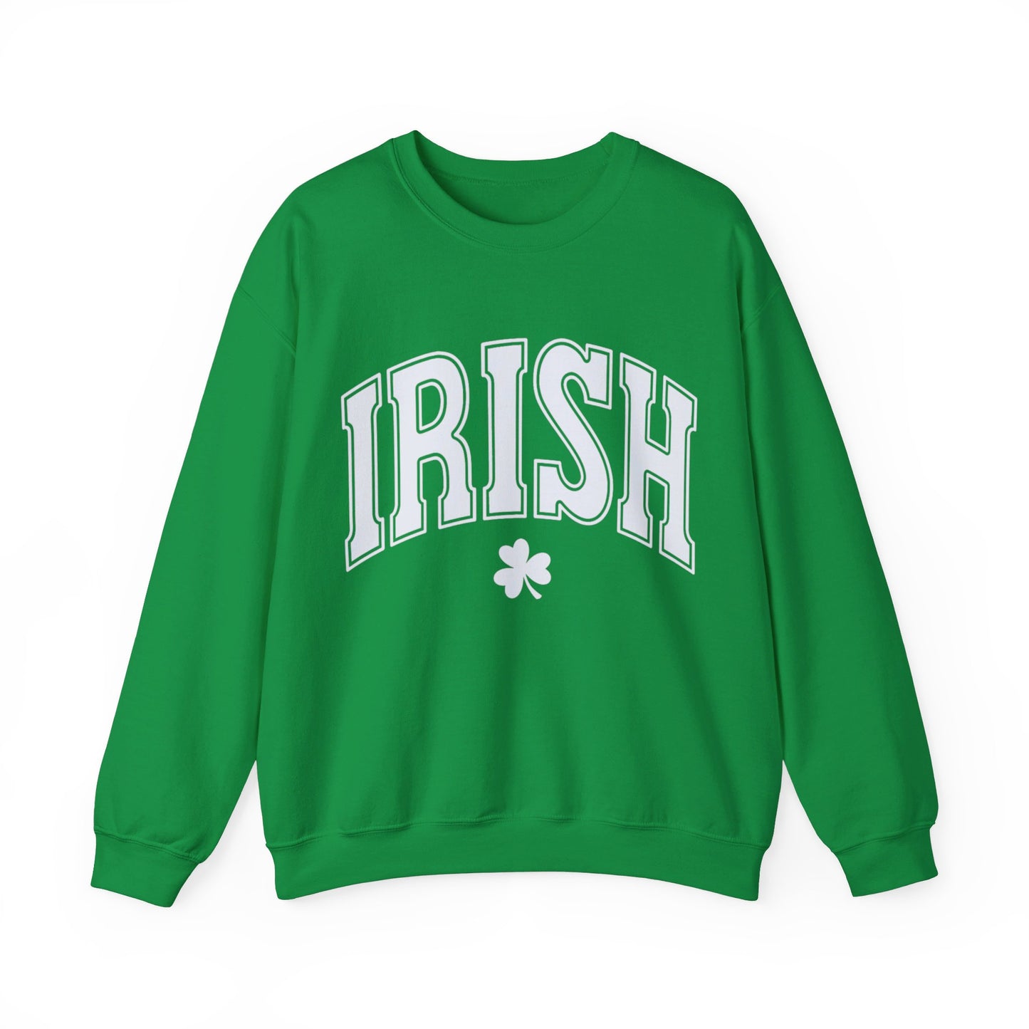 WHITE IRISH SHAMROCK CREWNECK SWEATSHIRT