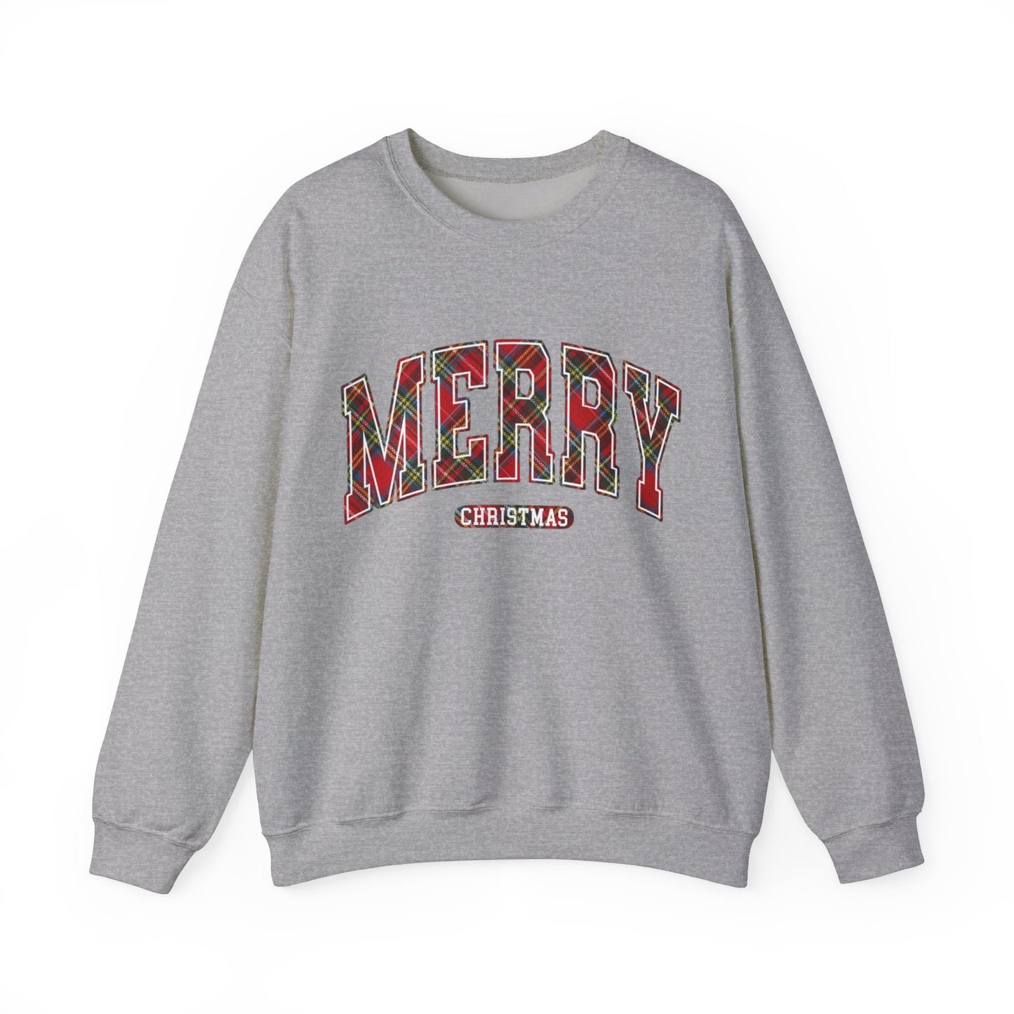 PLAID MERRY CHRISTMAS CREWNECK SWEATSHIRT