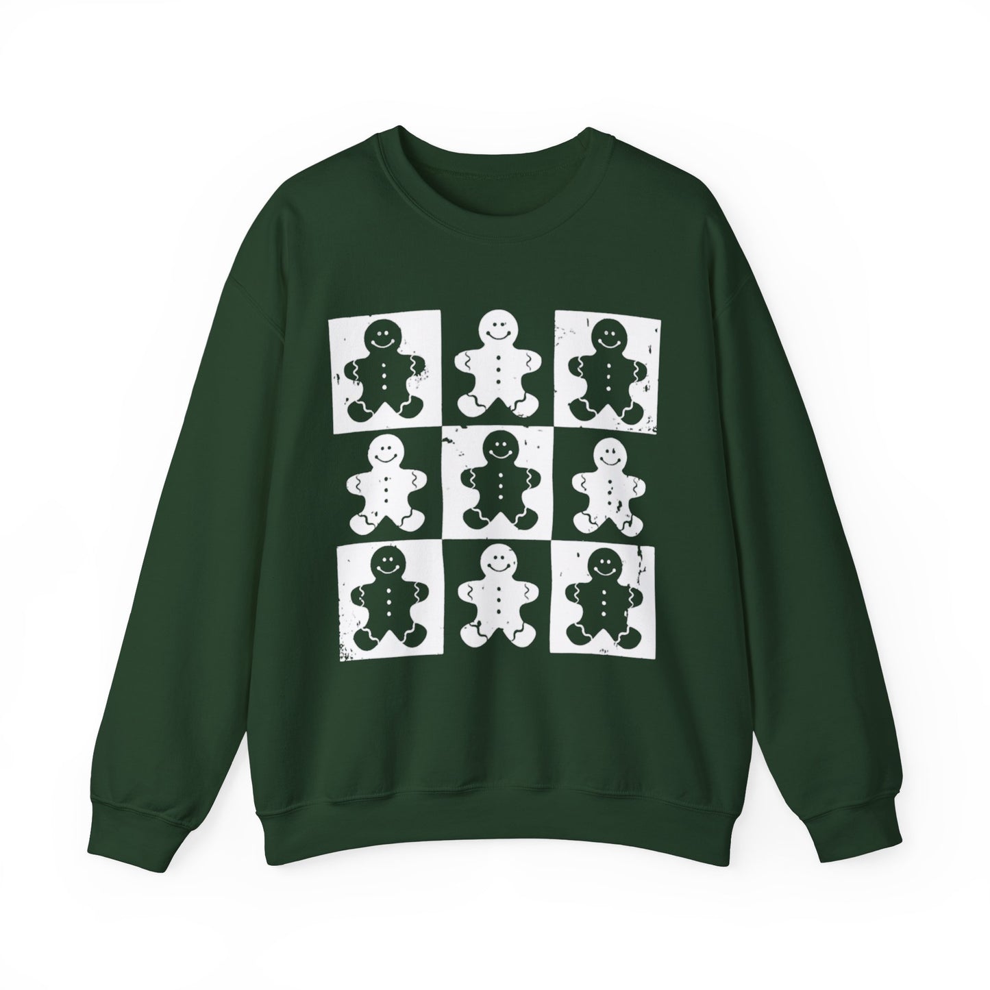 CHECKERED GINGERBREAD CREWNECK SWEATSHIRT