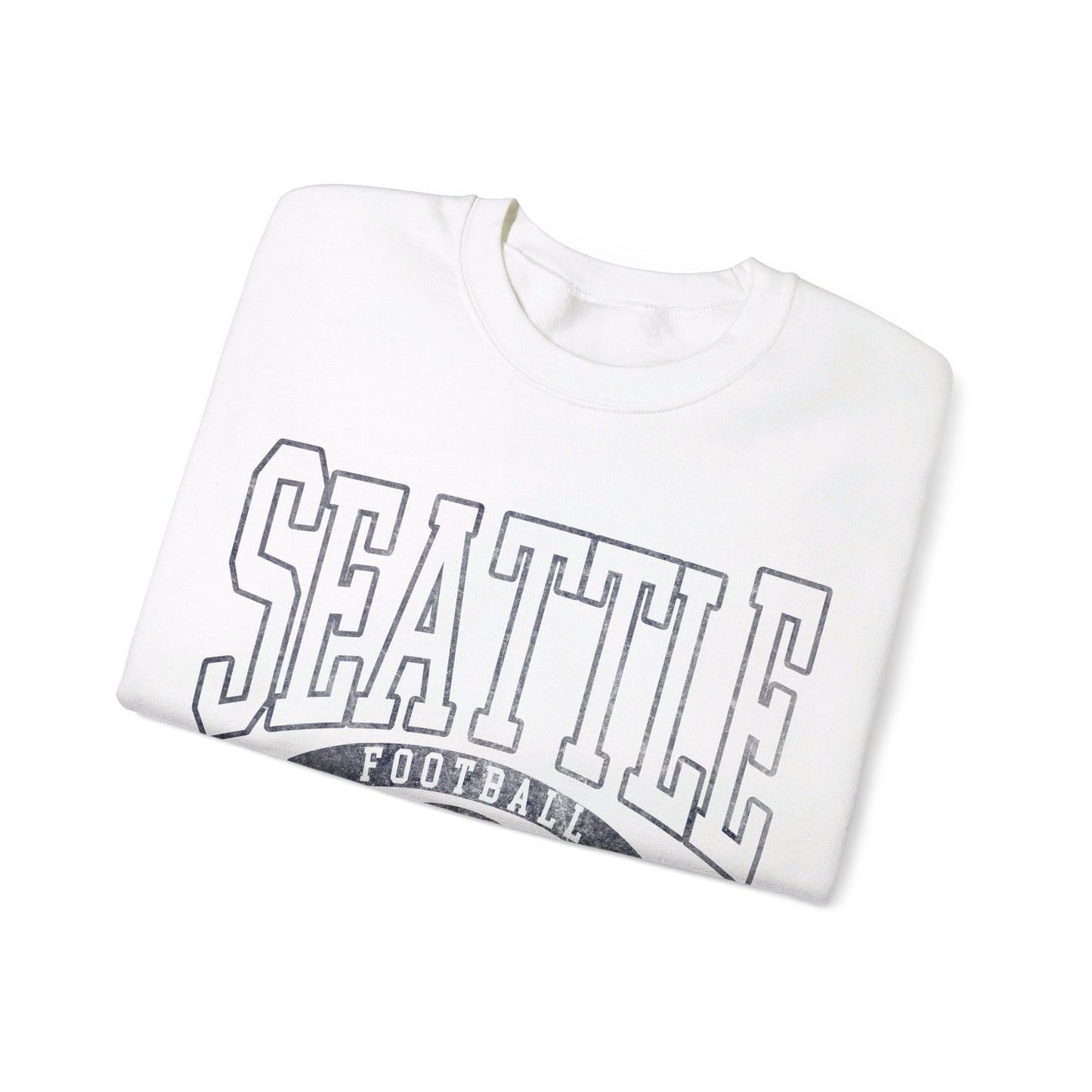 DISTRESSED SEATTLE FOOTBALL CREWNECK SWEATSHIRT