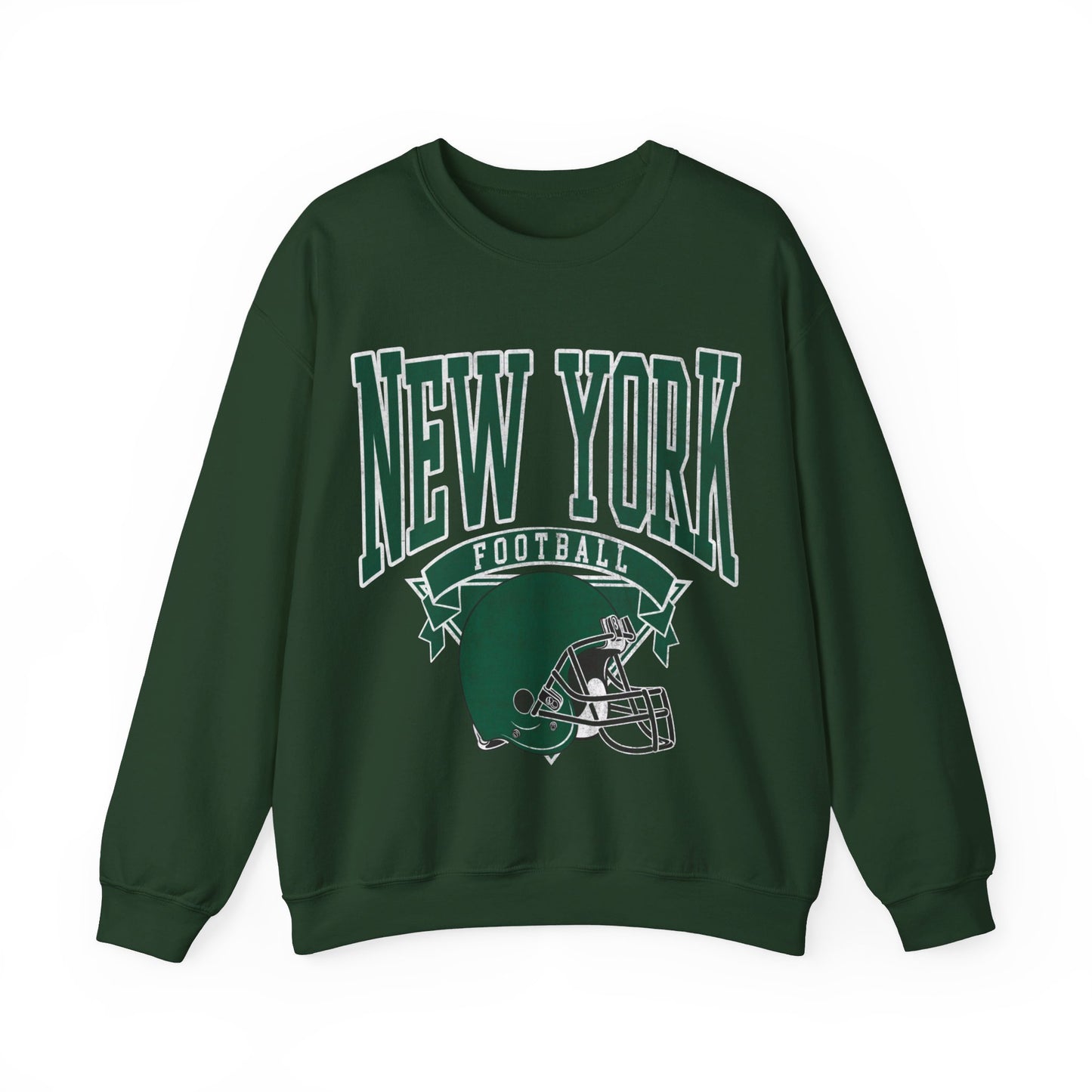 DISTRESSED NEW YORK FOOTBALL CREWNECK SWEATSHIRT