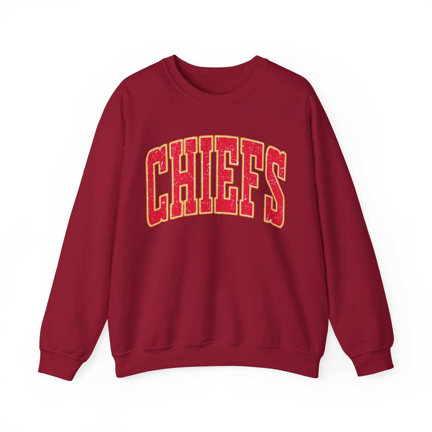 DISTRESSED CHIEFS FOOTBALL CREWNECK SWEATSHIRT