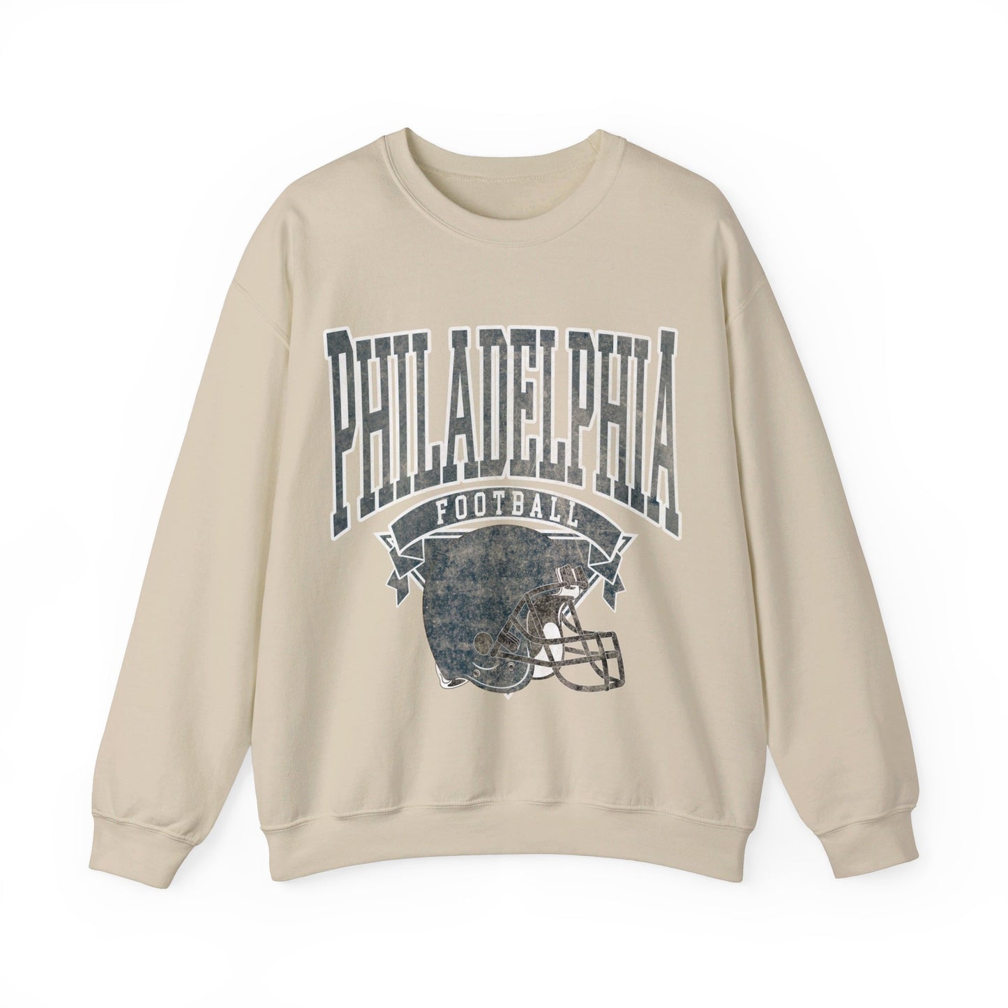 DISTRESSED PHILADELPHIA FOOTBALL CREWNECK SWEATSHIRT