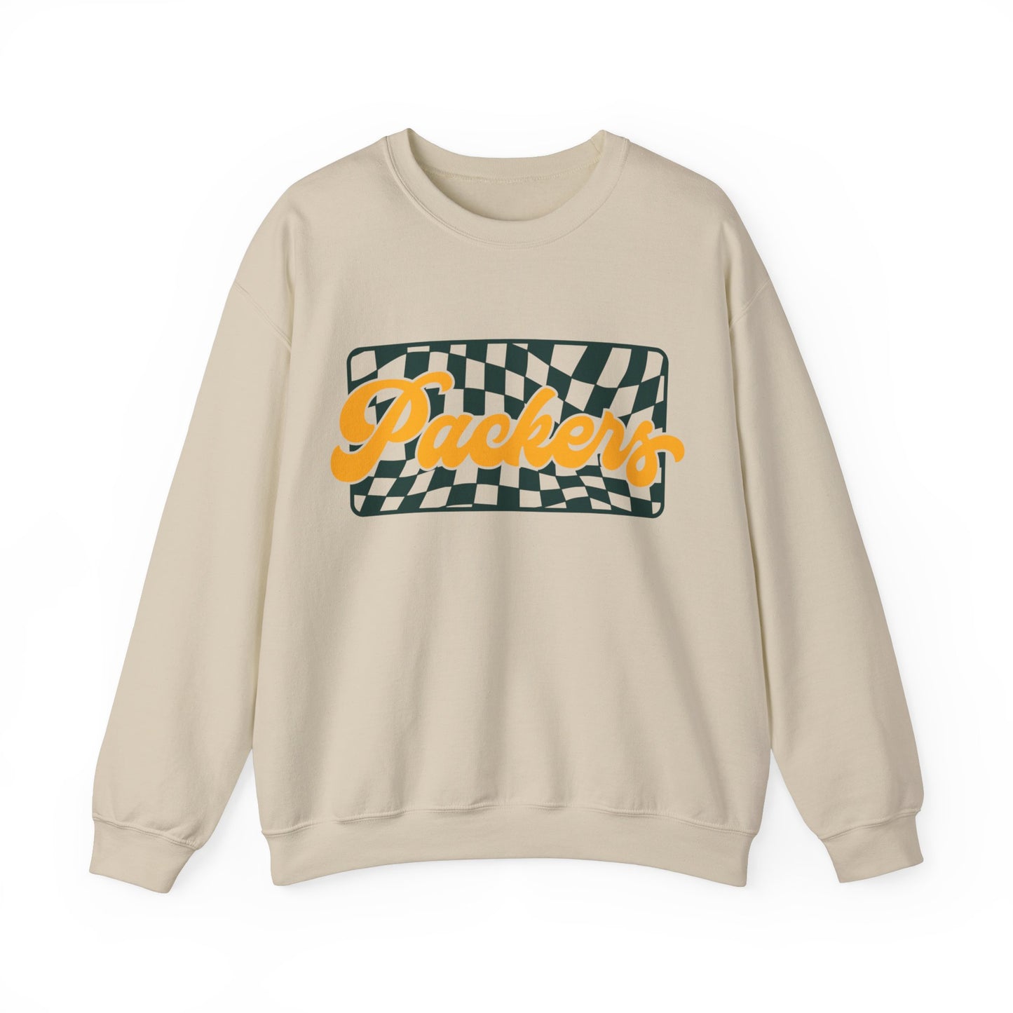 CHECKERED GREEN BAY GAMEDAY CREWNECK SWEATSHIRT