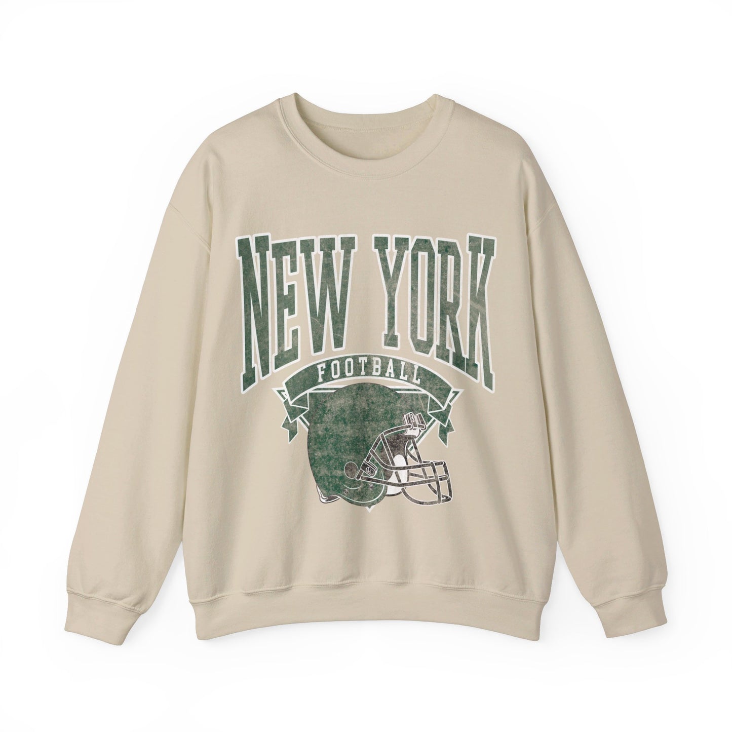 DISTRESSED NEW YORK FOOTBALL CREWNECK SWEATSHIRT