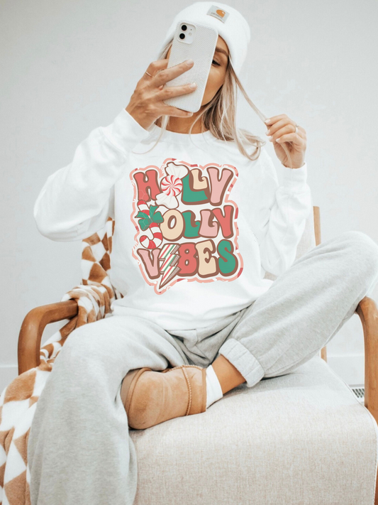 HOLLY JOLLY VIBES CREWNECK SWEATSHIRT