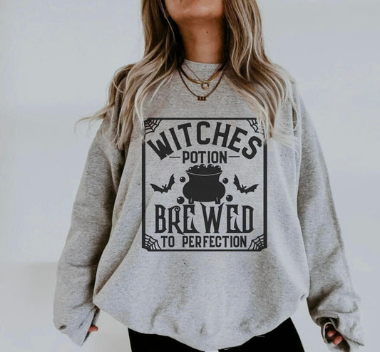 WITCHES BREW HALLOWEEN CREWNECK SWEATSHIRT